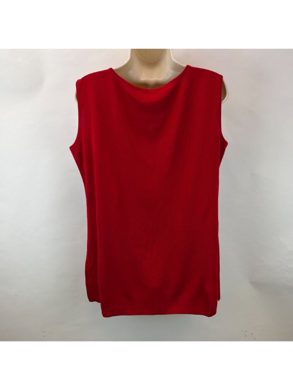 Misook Womens Sz XL Red Knit Sleeveless Scoop Neck Tank Tops - Picture 3 of 5